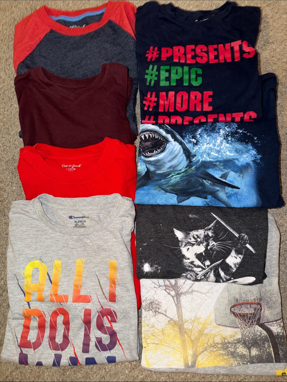 Big Kids Assorted Brands 9 Lot Bundle Shirts Set Size L+/XL
Item #K10